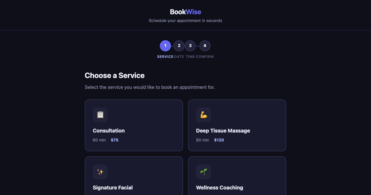 Screenshot of Appointment Booking System