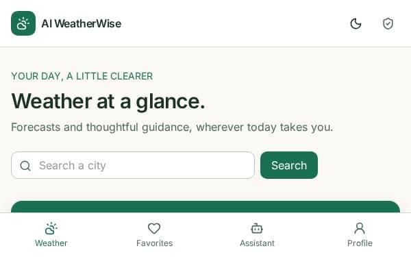 Screenshot of AI WeatherWise