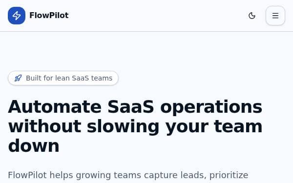 Screenshot of SaaS Landing Page