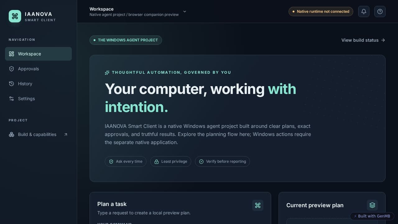Screenshot of IAANOVA Smart Client