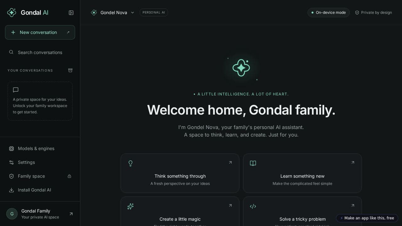 Screenshot of Gondal AI