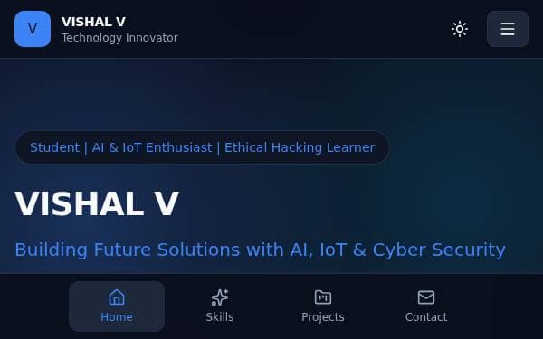 Screenshot of Vishal Techfolio