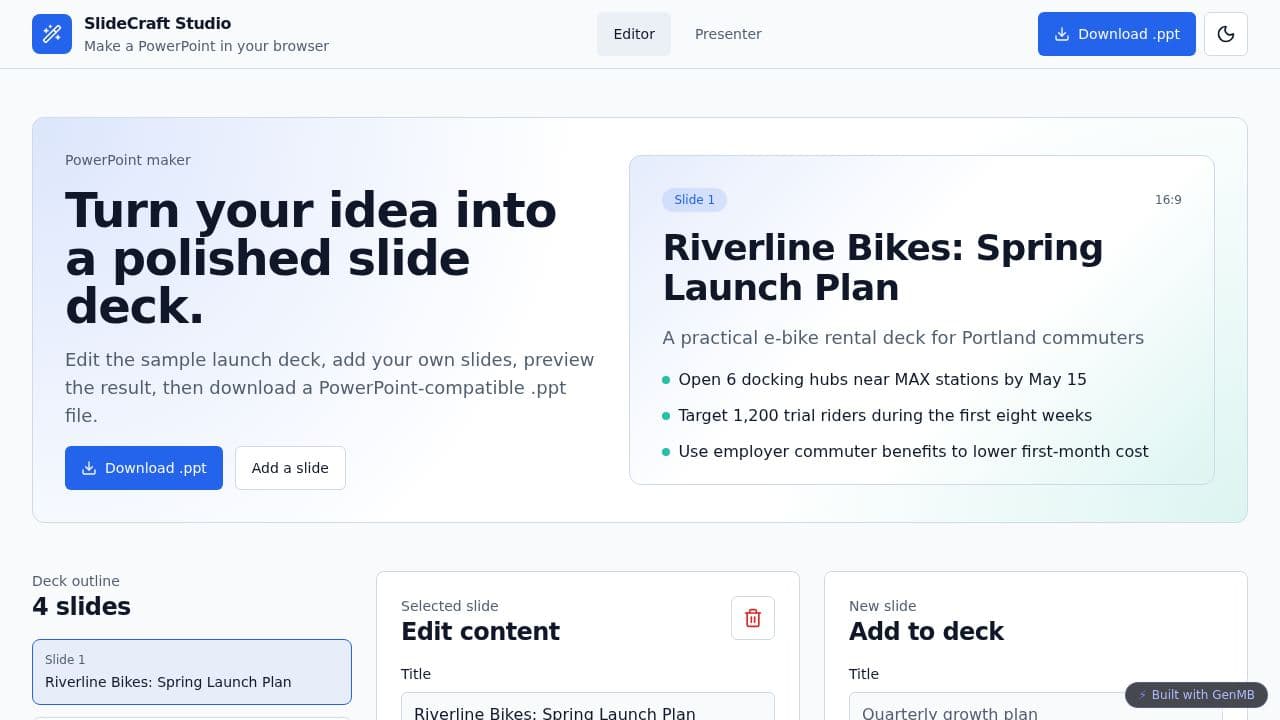 Screenshot of SlideCraft Studio