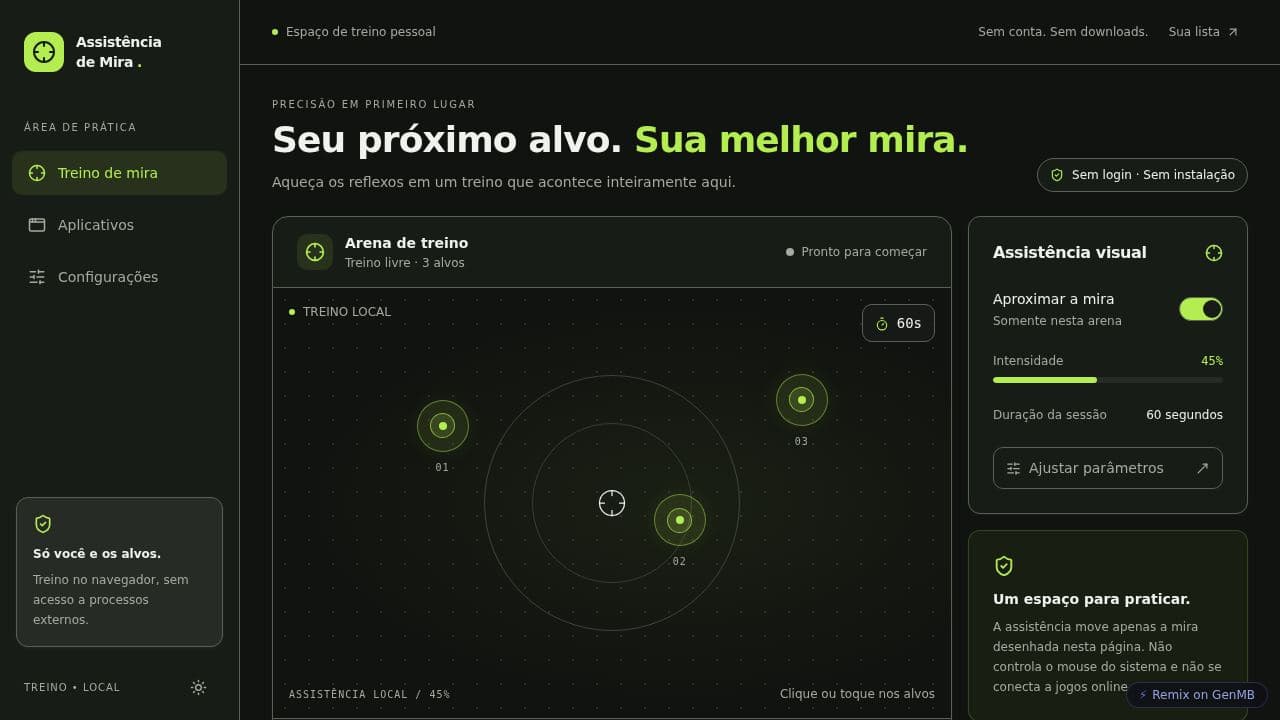 Screenshot of Assistência de Mira