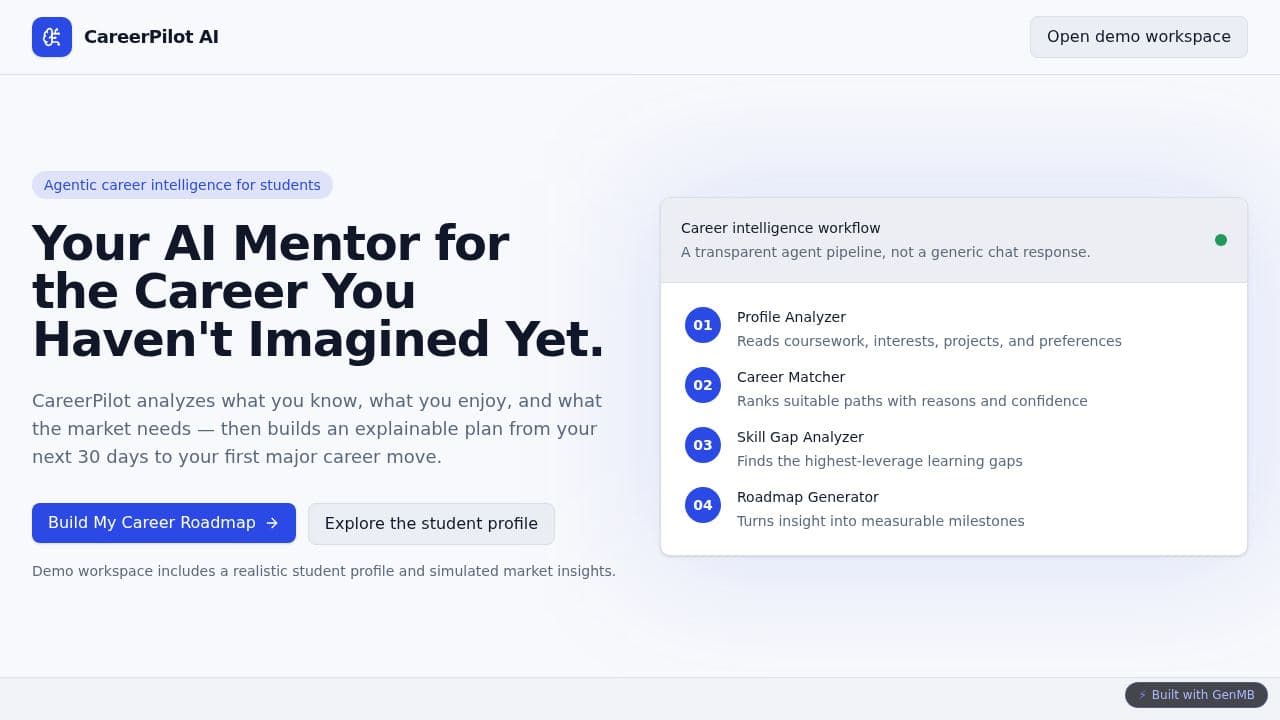 Screenshot of CareerPilot AI