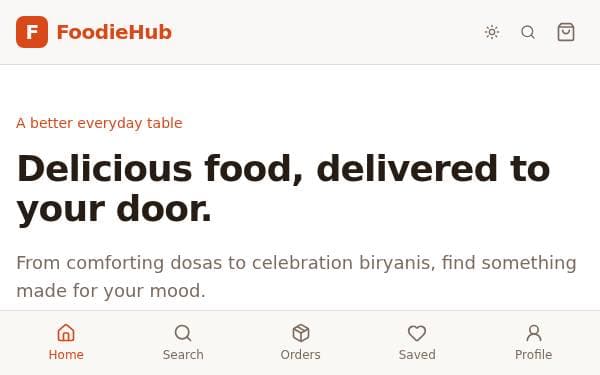 Screenshot of FoodieHub Delivery