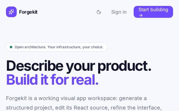 Screenshot of AI App Builder
