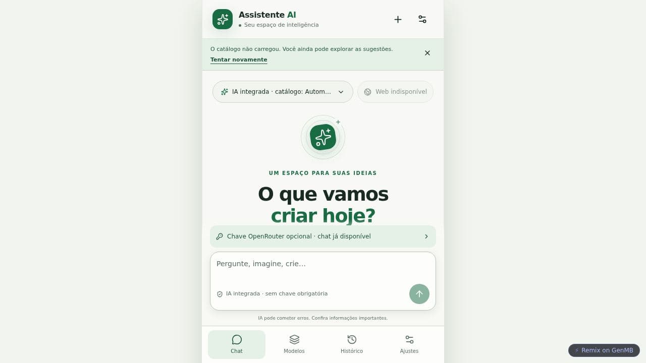 Screenshot of Assistente AI