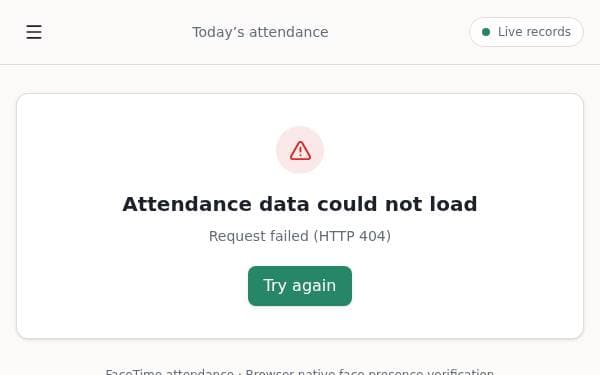 Screenshot of Face Attendance Tracker
