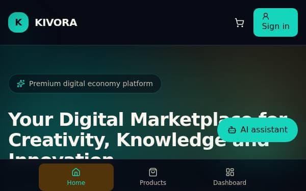 Screenshot of KIVORA Market