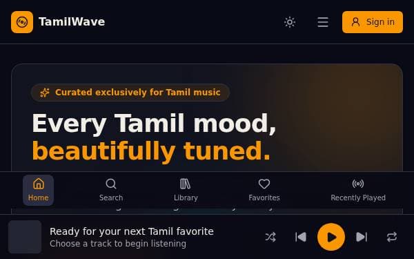 Screenshot of Tamil Beats