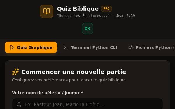 Screenshot of Bible Quiz Terminal