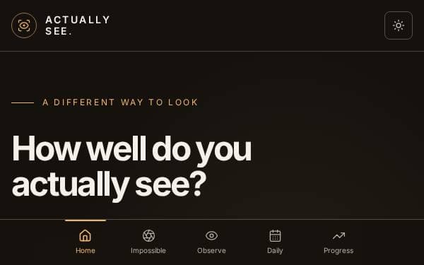 Screenshot of Actually See