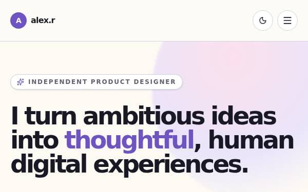 Screenshot of Interactive Portfolio Showcase
