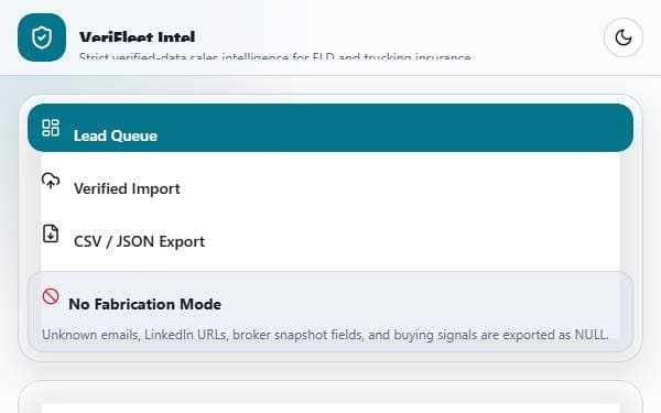 Screenshot of VeriFleet Intel