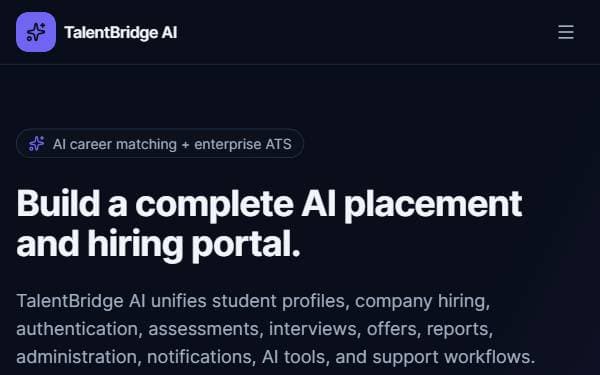Screenshot of AI Career Portal
