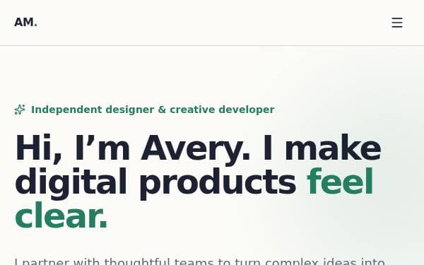 Screenshot of Modern Portfolio Showcase