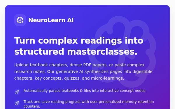Screenshot of NeuroLearn AI