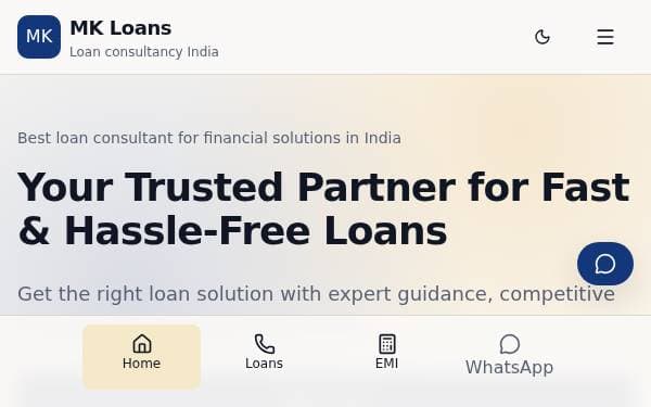 Screenshot of MK Loans