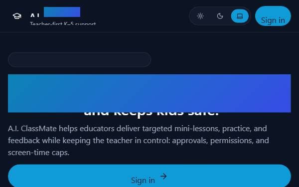 Screenshot of A.I. ClassMate