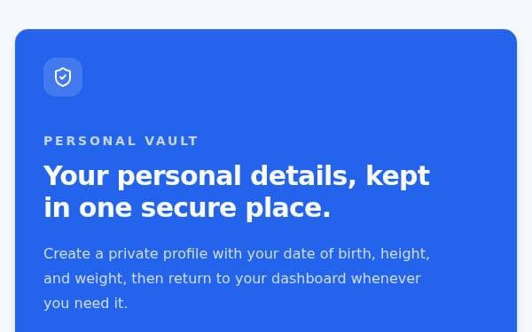 Screenshot of Personal Profile Dashboard