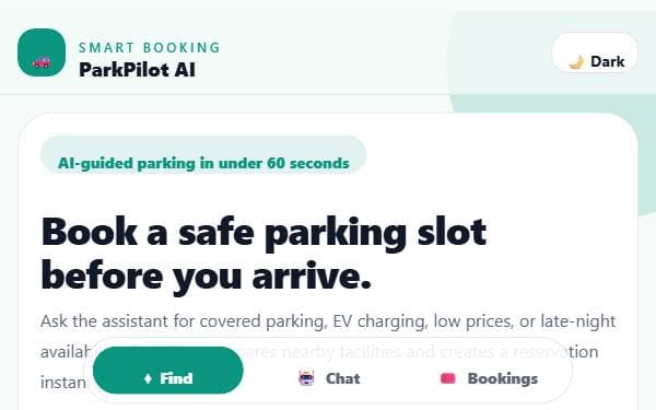 Screenshot of ParkPilot AI
