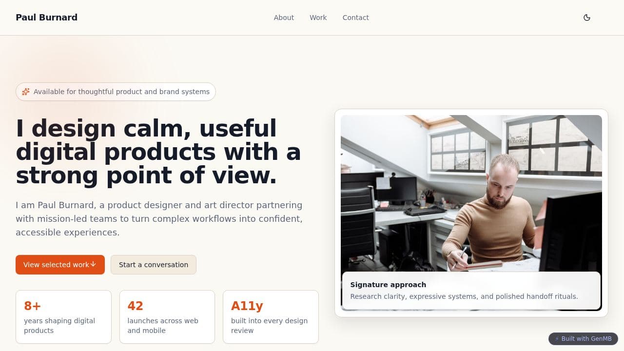 Screenshot of Studio Portfolio