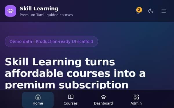 Screenshot of Skill Learning