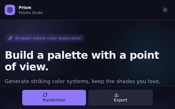 Screenshot of Prism Palette Studio
