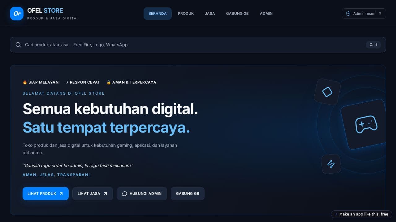 Screenshot of OFEL STORE