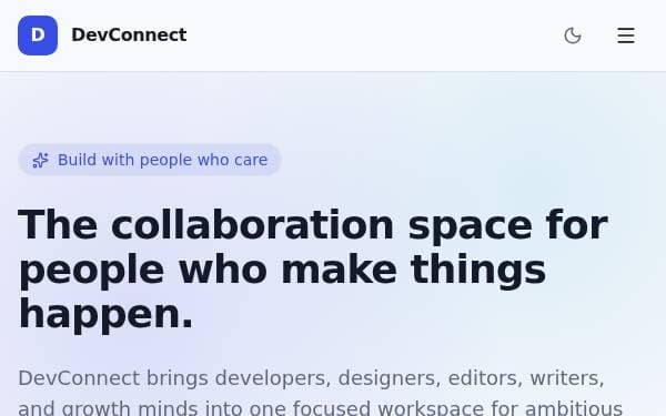 Screenshot of DevConnect Hub