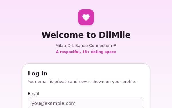Screenshot of DilMile Dating App