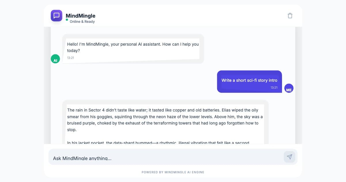 Screenshot of MindMingle AI