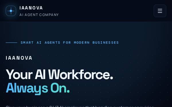 Screenshot of IAANOVA AI Homepage