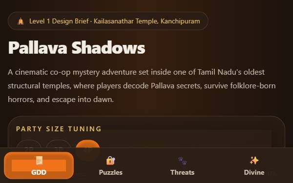 Screenshot of Pallava Shadows