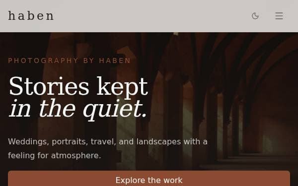 Screenshot of Haben Photo Portfolio