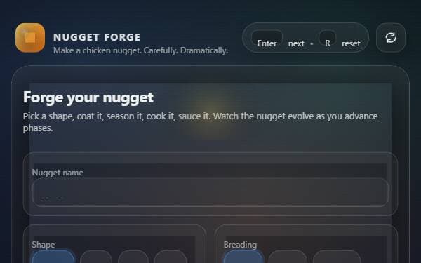 Screenshot of Nugget Forge