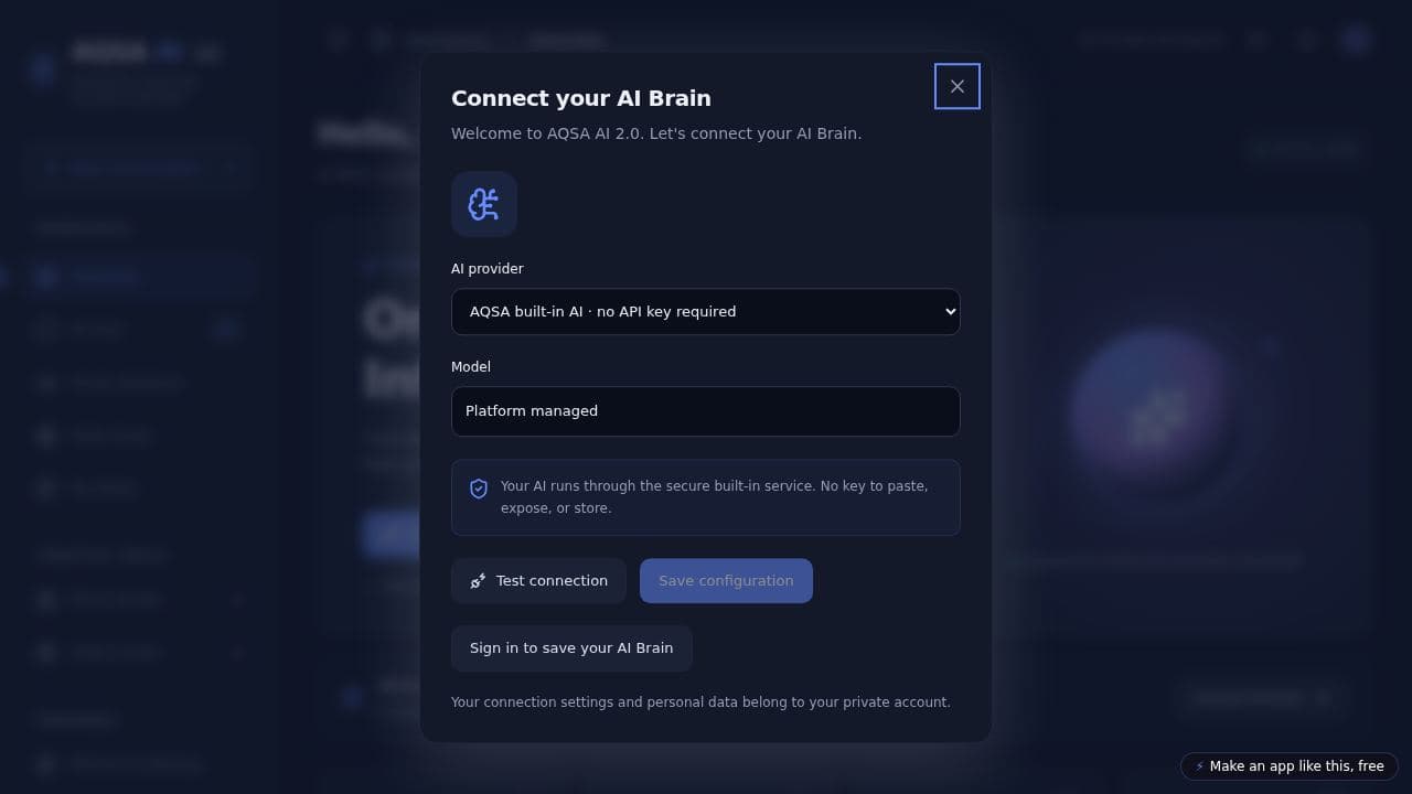 Screenshot of AQSA AI Assistant
