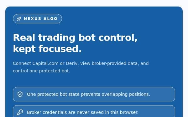 Screenshot of NEXUS ALGO Trader