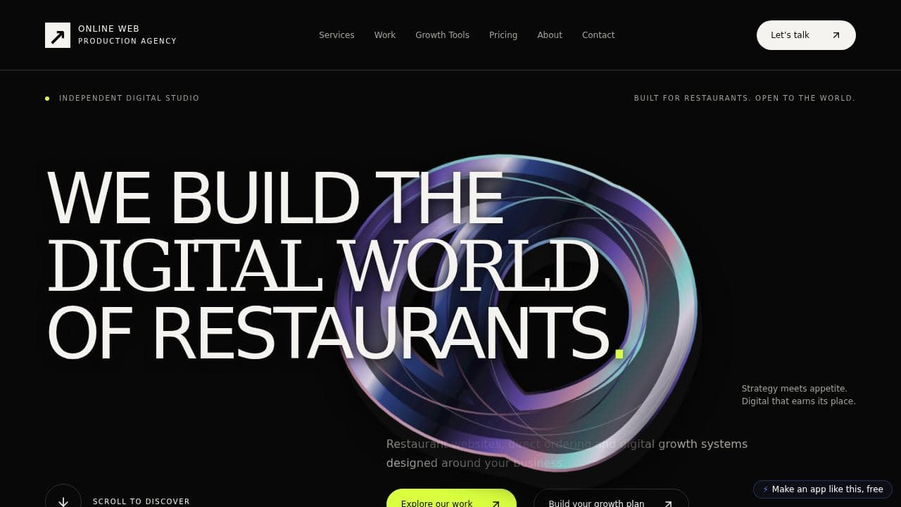Screenshot of Online Web Production Agency