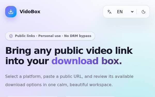 Screenshot of VidoBox Video Downloader