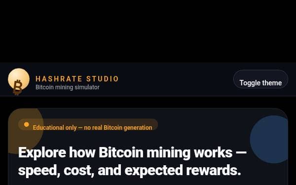 Screenshot of Hashrate Studio