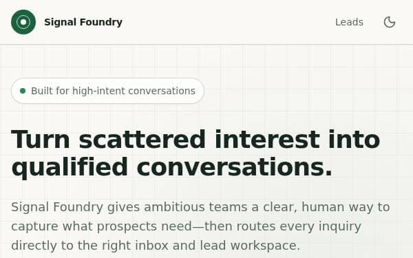 Screenshot of Signal Foundry
