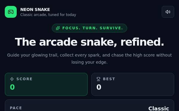Screenshot of Classic Snake Arcade