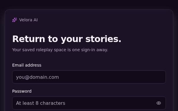 Screenshot of Velora AI