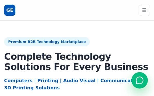 Screenshot of B2B Tech Catalog