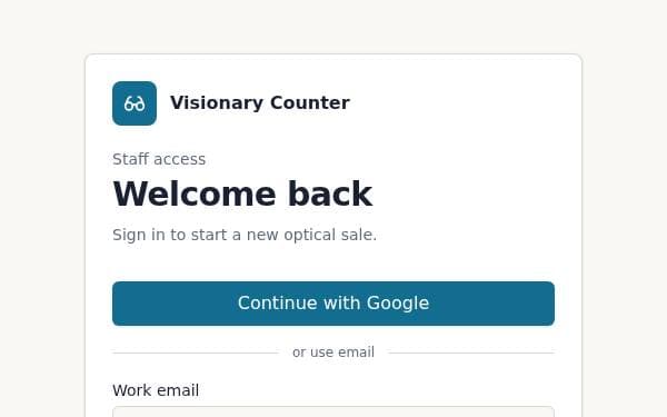 Screenshot of eX Vision Optical