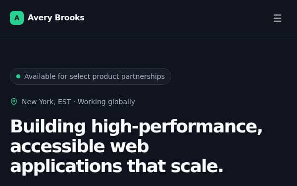 Screenshot of Modern Portfolio Showcase