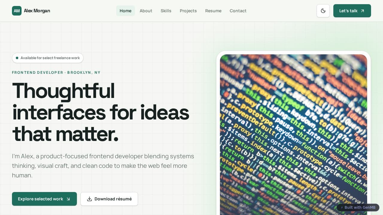 Screenshot of Personal Portfolio Hub