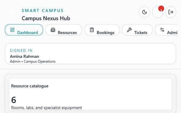 Screenshot of Campus Nexus Hub